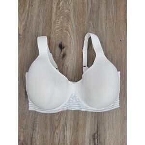 44 DD WHITE A478501 Breezies Floral Stripe Seamless Underwire T-Shirt Bra
